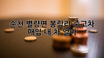 순천 별량면 봉림리 중고차 매입, 내 차 얼마?