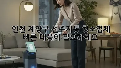 인천 계양구 선주지동 청소업체, 빠른 대응이 필요하세요?