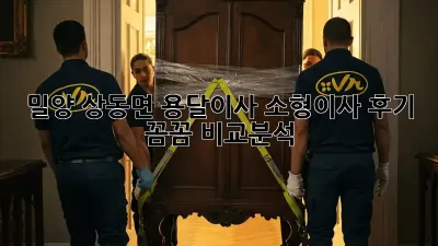 밀양 상동면 용달이사 소형이사 후기: 꼼꼼 비교분석!